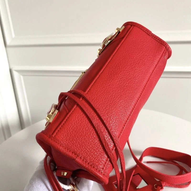 SmoothTexture Balenciaga Mini  Goatskin Motorcycle Bag with Gold Buckle 38315