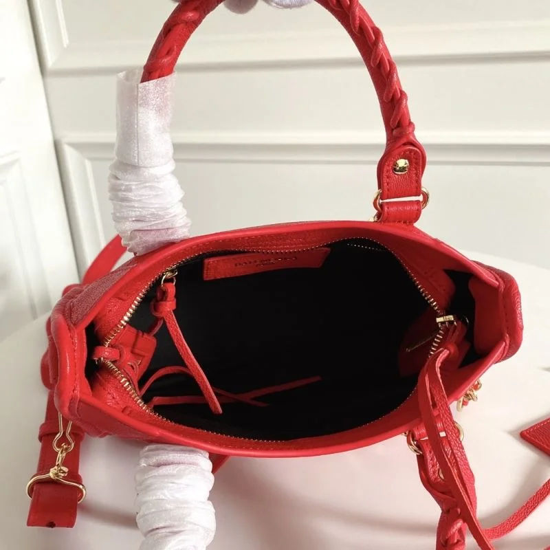 SmoothTexture Balenciaga Mini  Goatskin Motorcycle Bag with Gold Buckle 38315