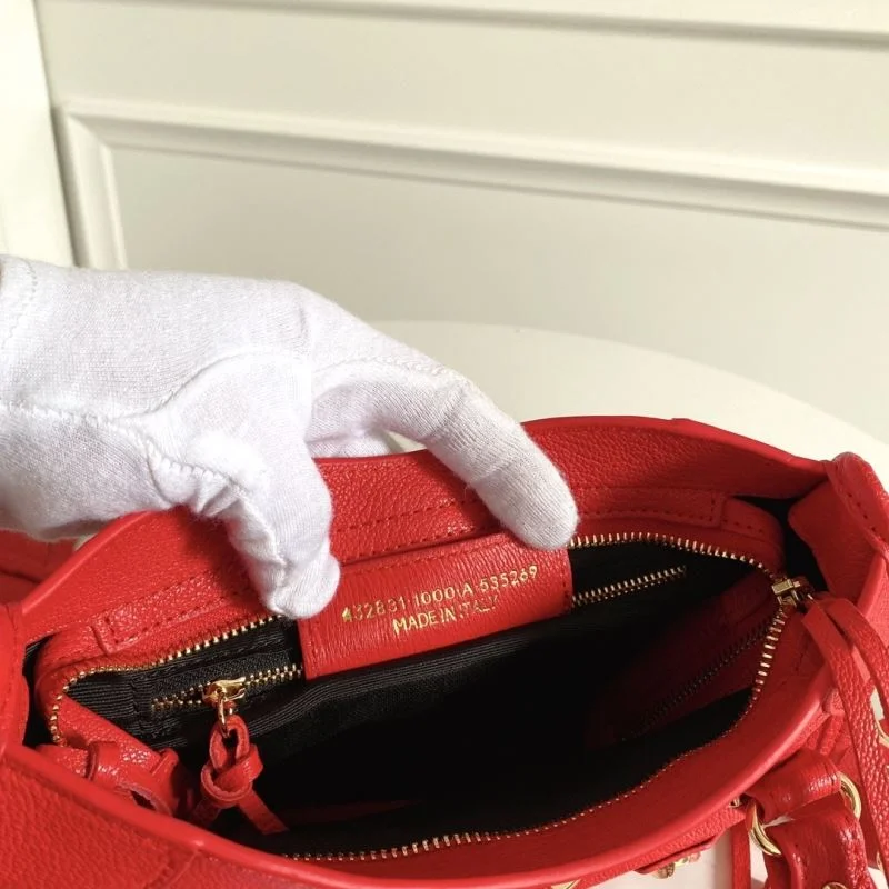 SmoothTexture Balenciaga Mini  Goatskin Motorcycle Bag with Gold Buckle 38315