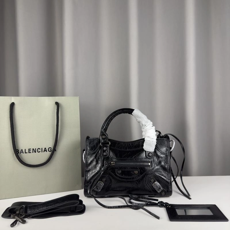 Balenciaga Mini Batch Motorcycle Shoulder Strap Mirror - Black Studs Durable 75307