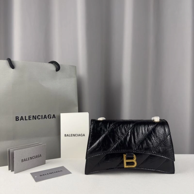 Balenciaga Mini Black Gold Crush Hourglass Quilted Chain Bag Attractive 75279