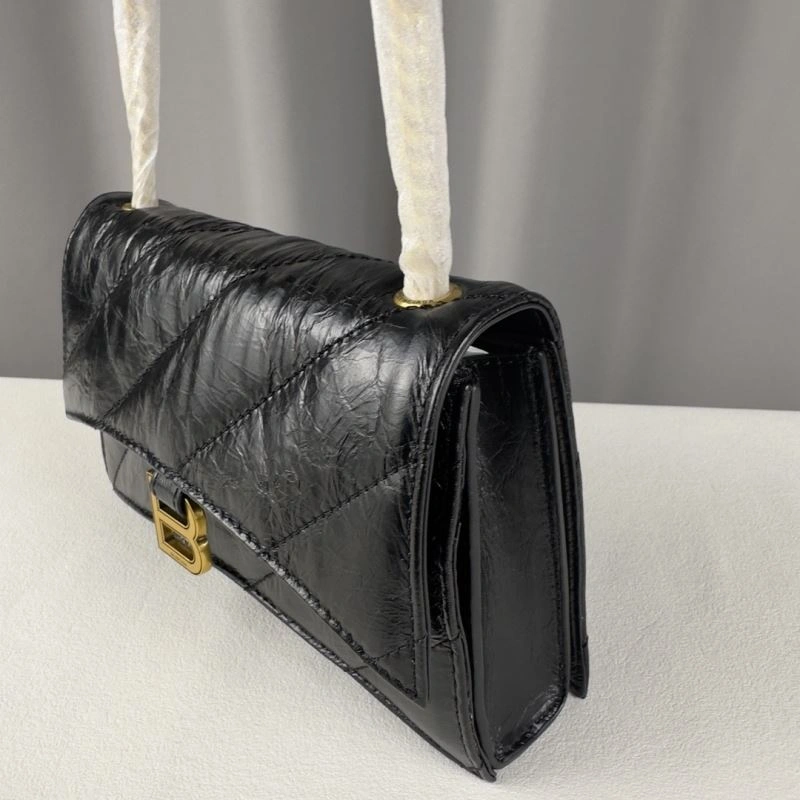 Balenciaga Mini Black Gold Crush Hourglass Quilted Chain Bag Attractive 75279