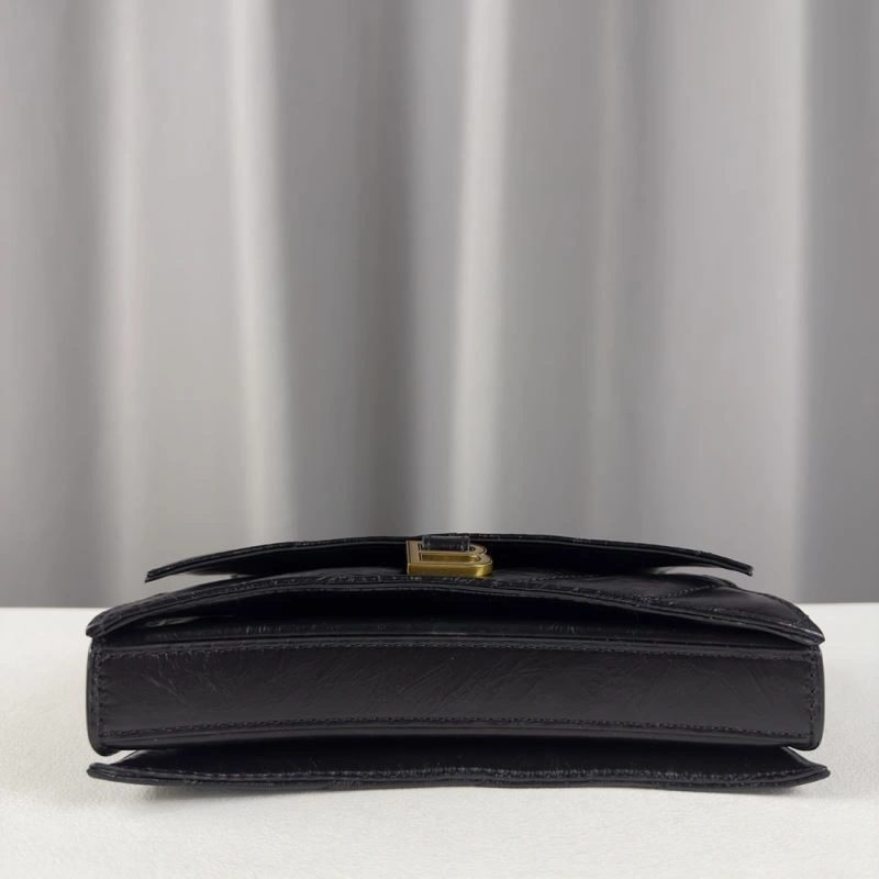 Balenciaga Mini Black Gold Crush Hourglass Quilted Chain Bag Attractive 75279