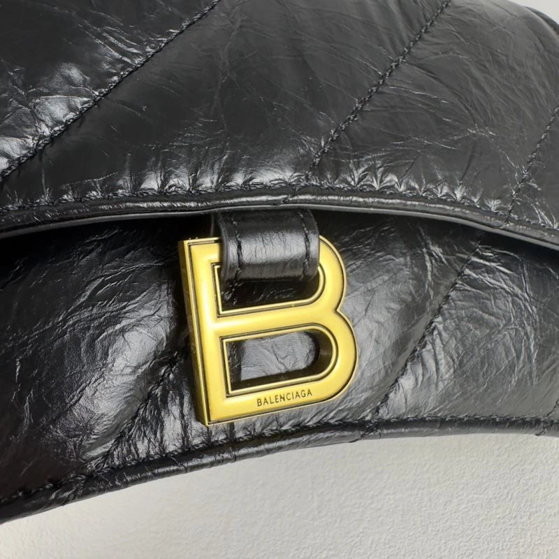 Balenciaga Mini Black Gold Crush Hourglass Quilted Chain Bag Attractive 75279