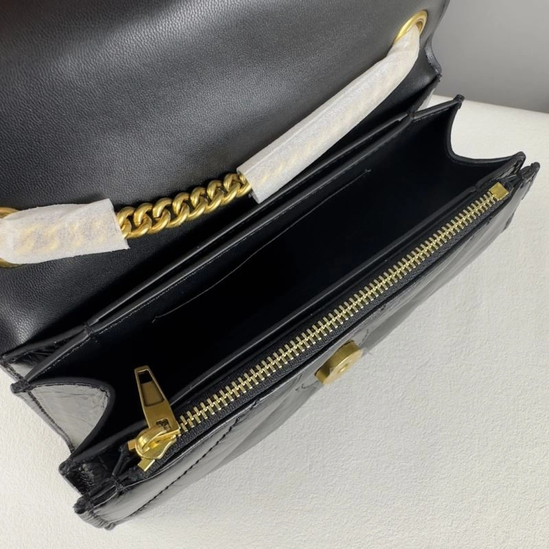 Balenciaga Mini Black Gold Crush Hourglass Quilted Chain Bag Attractive 75279