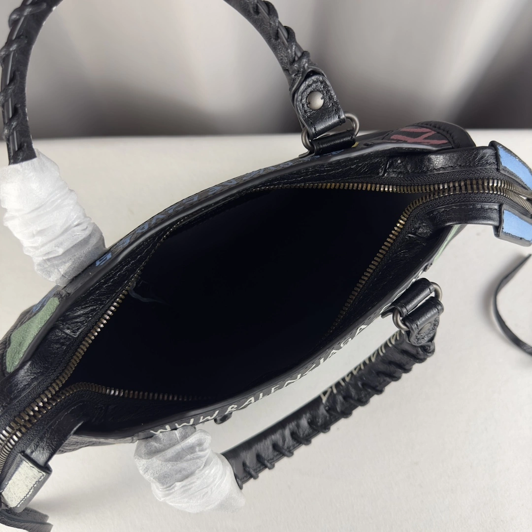 OnTrend Balenciaga Mini City Graffiti Sheepskin Handcrafted Bag 61058