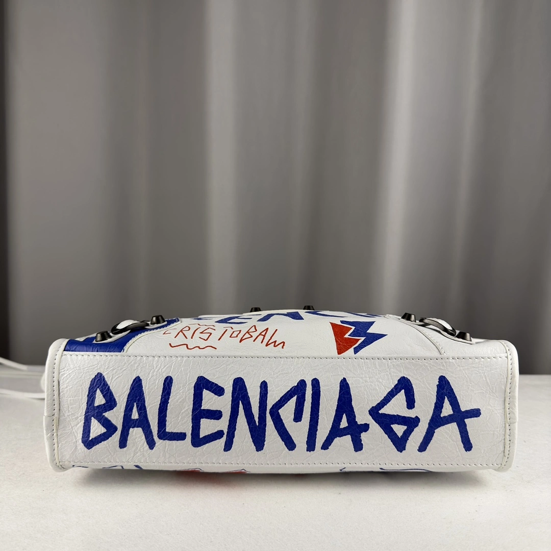 Balenciaga Mini City Graffiti Sheepskin Replica Bag 30cm OnTrend 60993