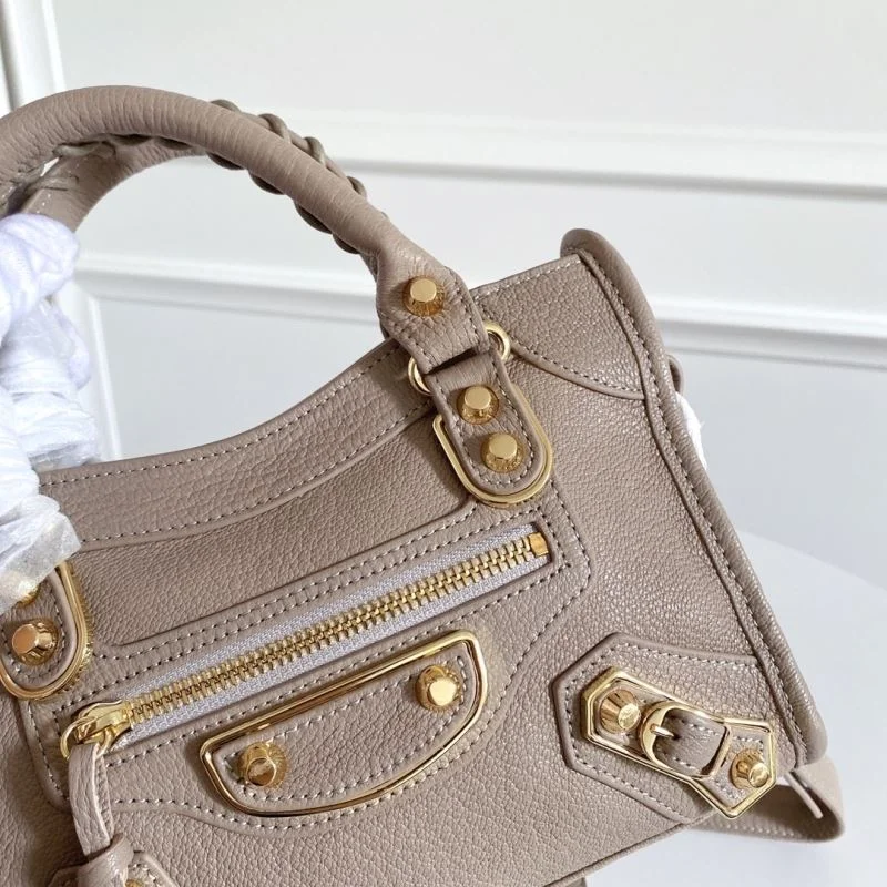 EasyCare Balenciaga Mini Goat Leather Motorcycle Bag with Gold Buckle 38318