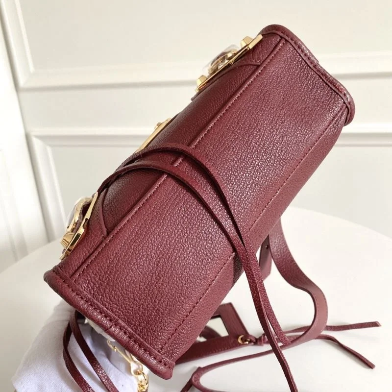 Sustainable Balenciaga Mini Goat Leather Motorcycle Bag with Gold Buckle 38308
