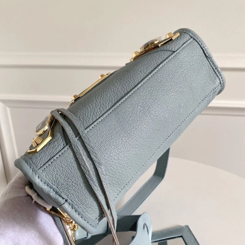 SmoothTexture Balenciaga Mini Goatskin Motorcycle Bag with Gold Buckle - Water Blue 38311