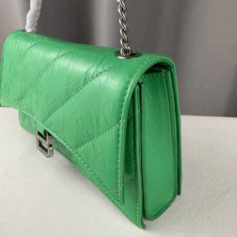 Functional Balenciaga Mini Green Crush Hourglass Chain Bag -  Versatility 75273
