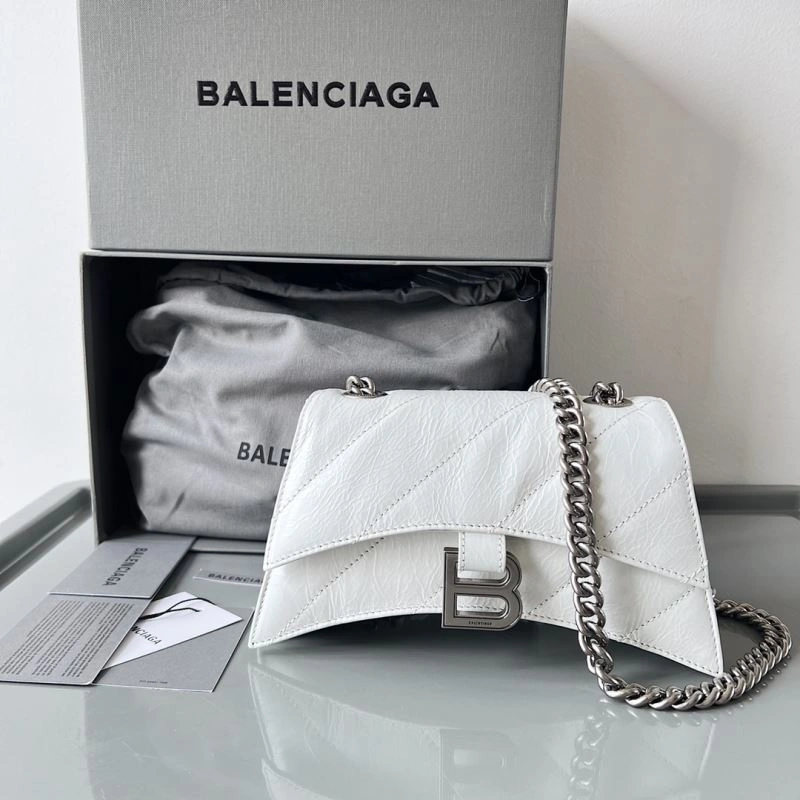 Balenciaga Mini Hourglass Cracked Leather Crush Handbag Comfortable 78646
