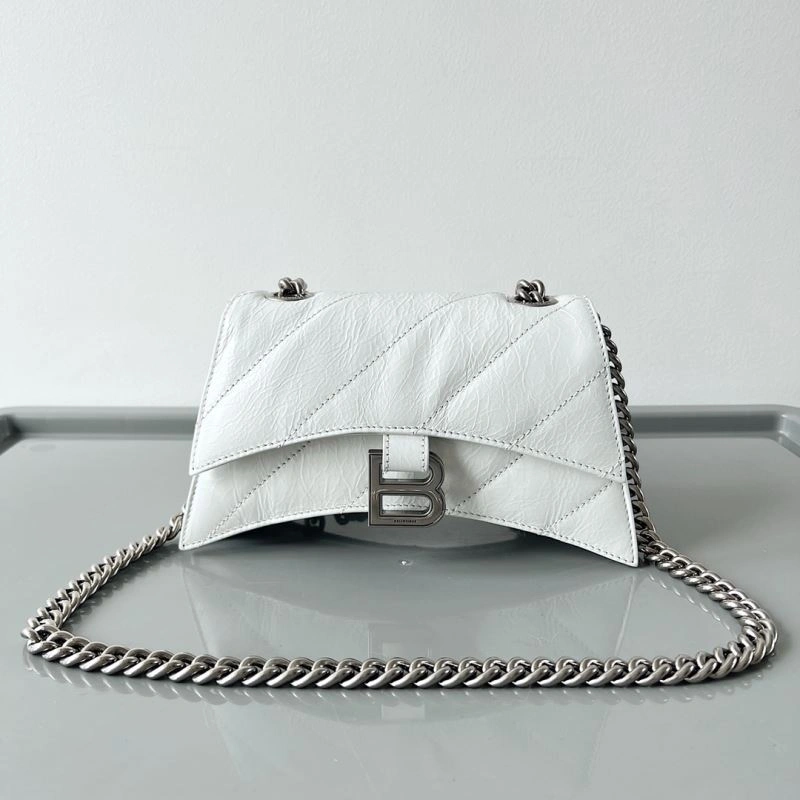 Balenciaga Mini Hourglass Cracked Leather Crush Handbag Comfortable 78646
