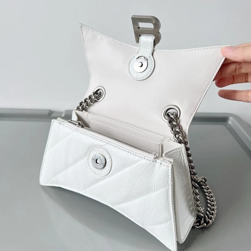 Balenciaga Mini Hourglass Cracked Leather Crush Handbag Comfortable 78646