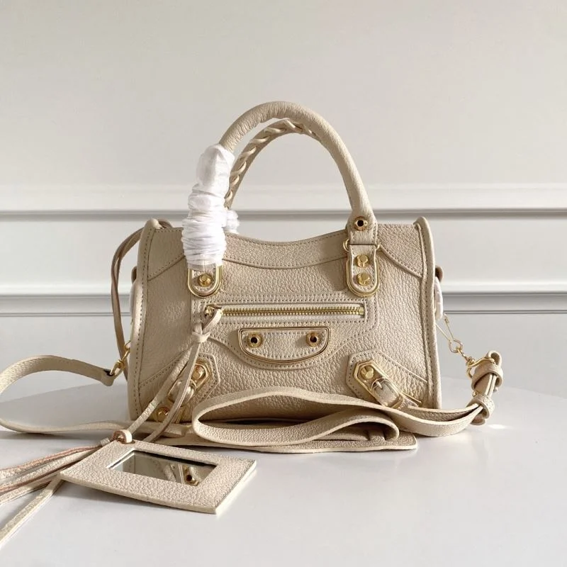 Balenciaga Mini Italian Goat Leather Motorcycle Bag with Gold Buckle SoftTouch 38296