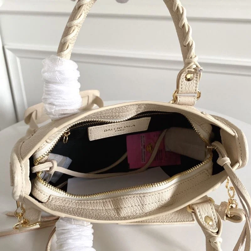Balenciaga Mini Italian Goat Leather Motorcycle Bag with Gold Buckle SoftTouch 38296