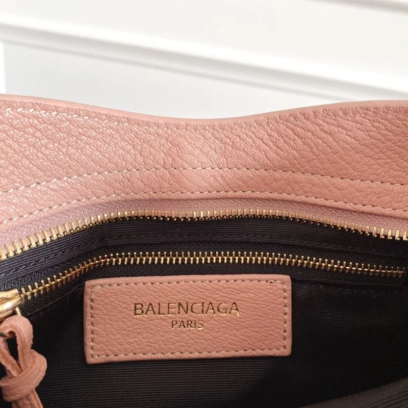 Balenciaga Mini Italian Goatskin Motorcycle Bag with Gold Buckle - Light Pink Classic 38310