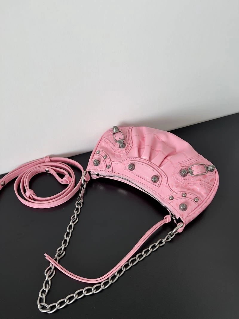 Modern Balenciaga Mini Le Cagole Half-Moon Handbag with Double Straps 78804
