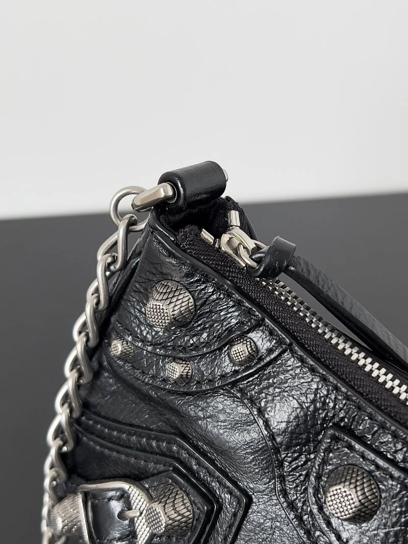 Comfortable Balenciaga Mini Le Cagole Half-Moon Handbag with Double Straps 78813