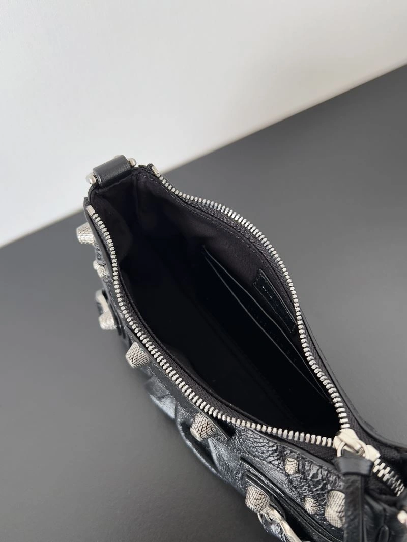 Comfortable Balenciaga Mini Le Cagole Half-Moon Handbag with Double Straps 78813