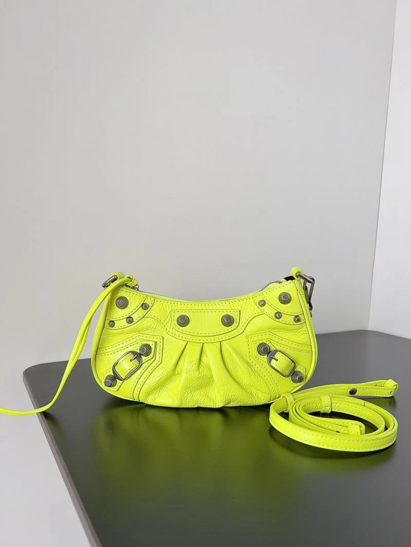 Balenciaga Mini Le Cagole Half-Moon Handbag with Double Straps Neat 78828