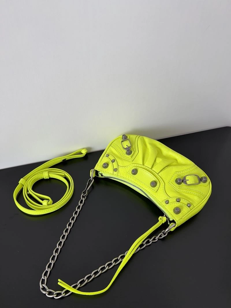 Balenciaga Mini Le Cagole Half-Moon Handbag with Double Straps Neat 78828