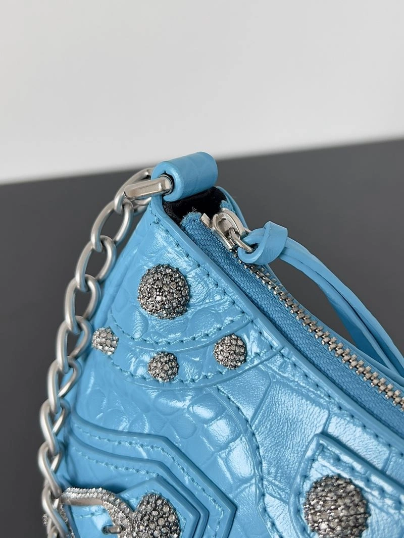 Trendy Balenciaga Mini Le Cagole Handbag - Retro Half-Moon Style Chic 78810