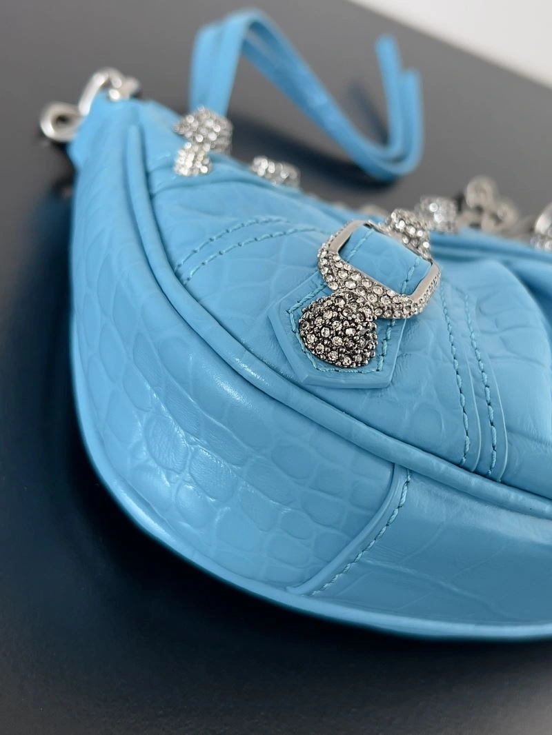 Trendy Balenciaga Mini Le Cagole Handbag - Retro Half-Moon Style Chic 78810