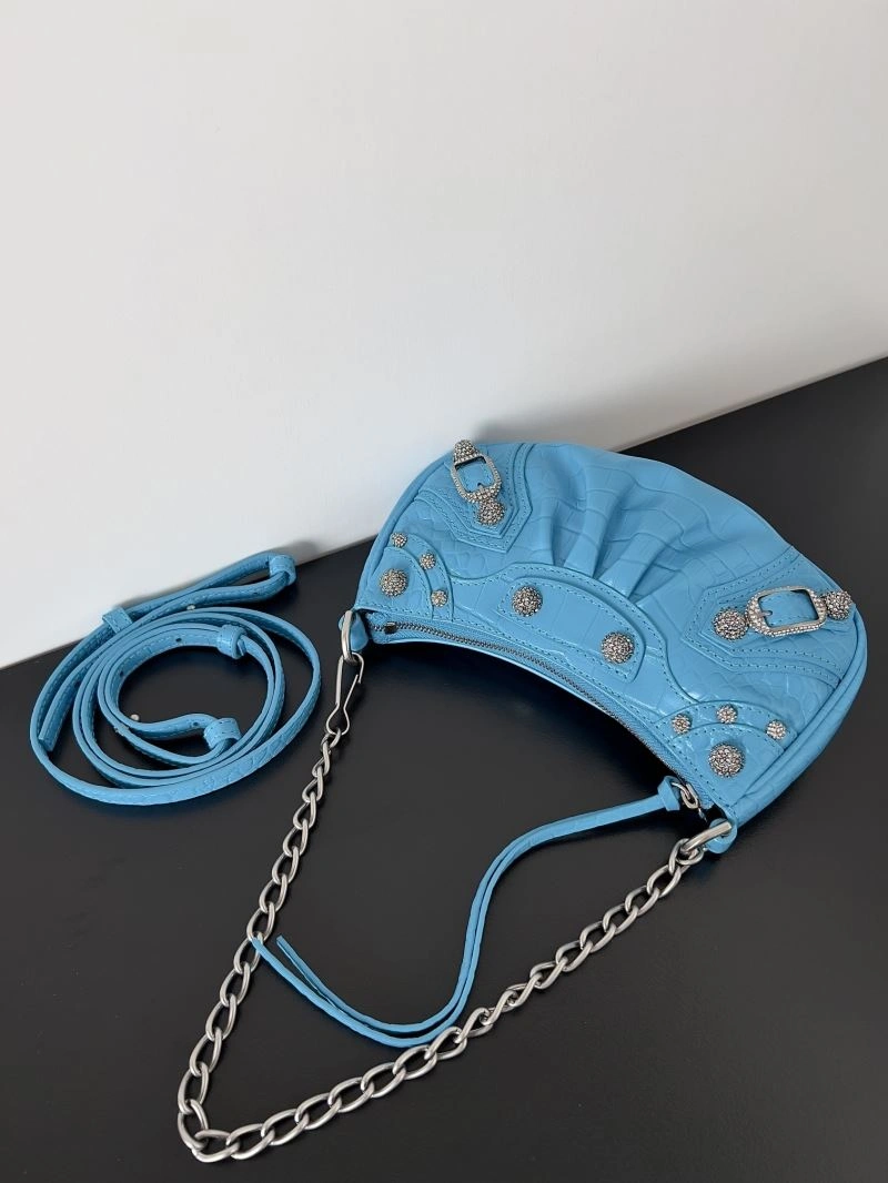 Trendy Balenciaga Mini Le Cagole Handbag - Retro Half-Moon Style Chic 78810