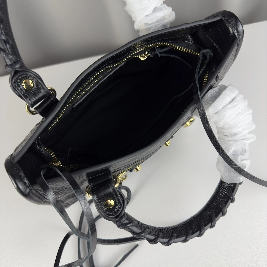 UrbanStyle Balenciaga Mini Motorcycle Bag - Logo Print with Gold Studs 60990