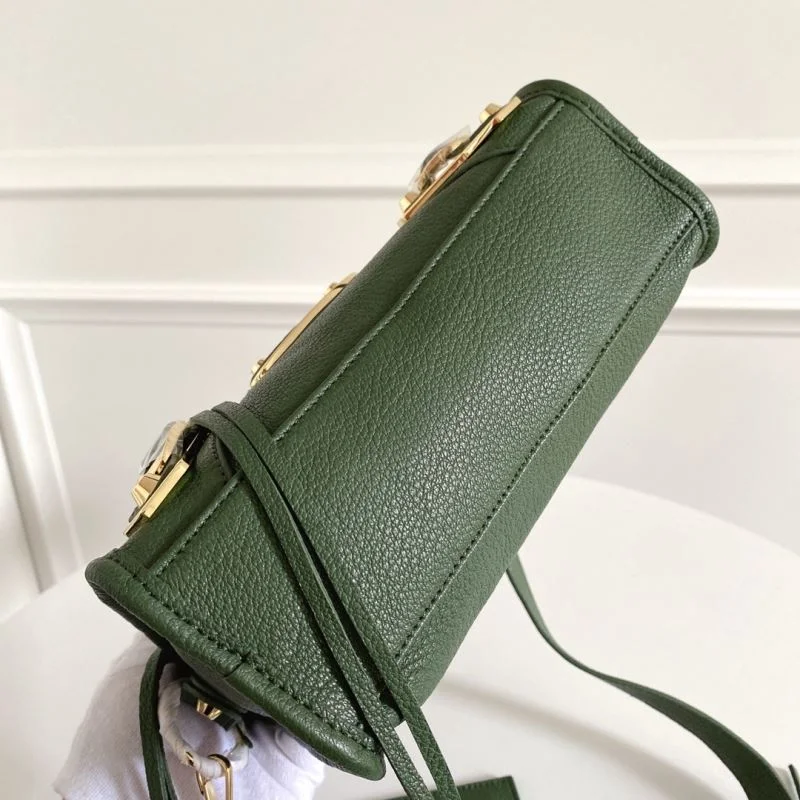 Bold Balenciaga Mini Olive Green Goat Leather Motorcycle Bag with Gold Buckle 38369