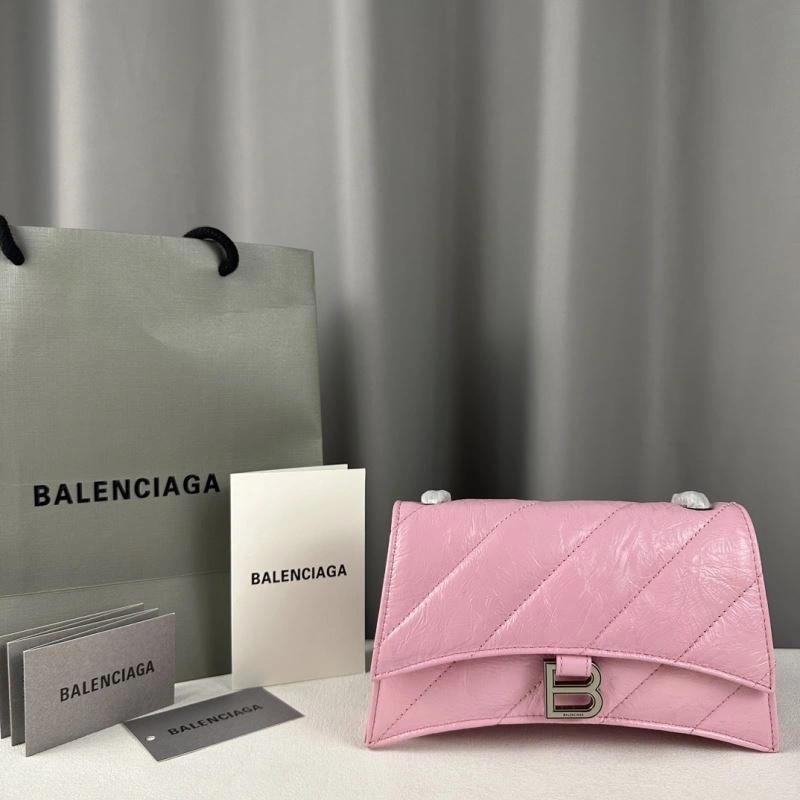 Balenciaga Mini Pink Crush Hourglass Quilted Chain Bag Neat 75268