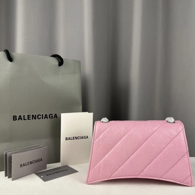 Balenciaga Mini Pink Crush Hourglass Quilted Chain Bag Neat 75268