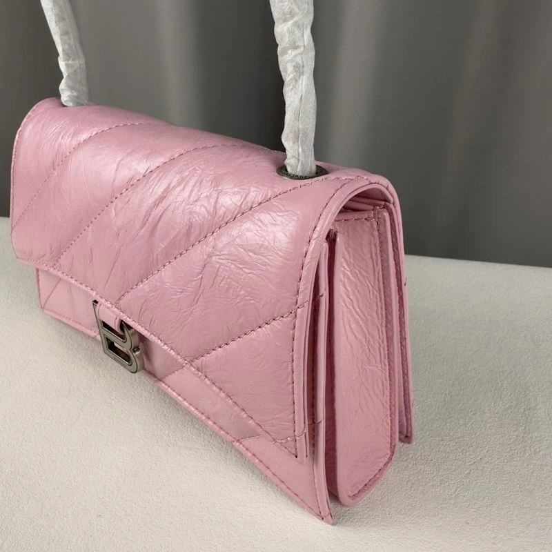 Balenciaga Mini Pink Crush Hourglass Quilted Chain Bag Neat 75268