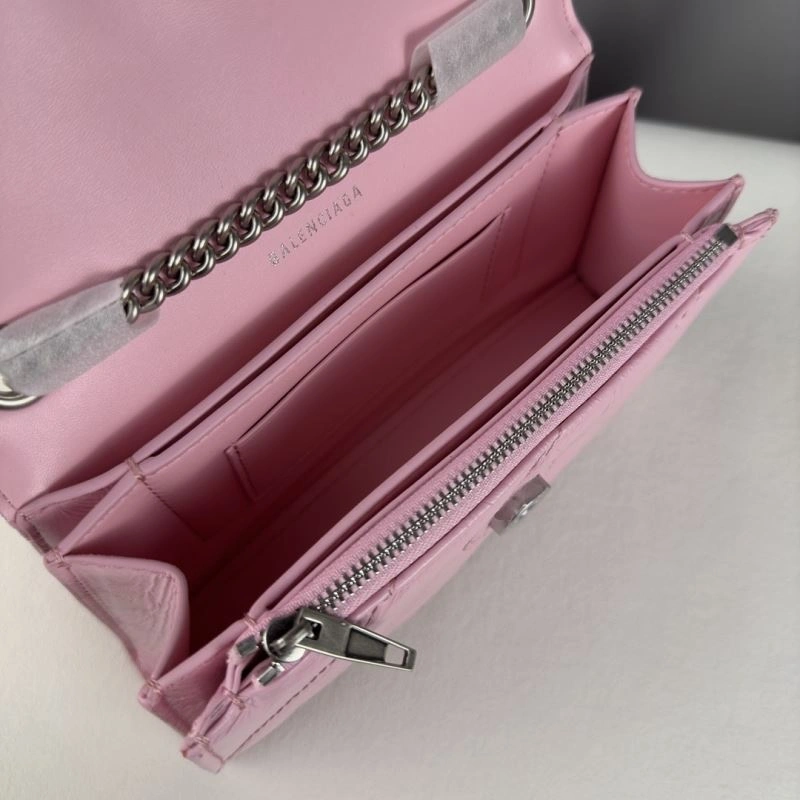 Balenciaga Mini Pink Crush Hourglass Quilted Chain Bag Neat 75268