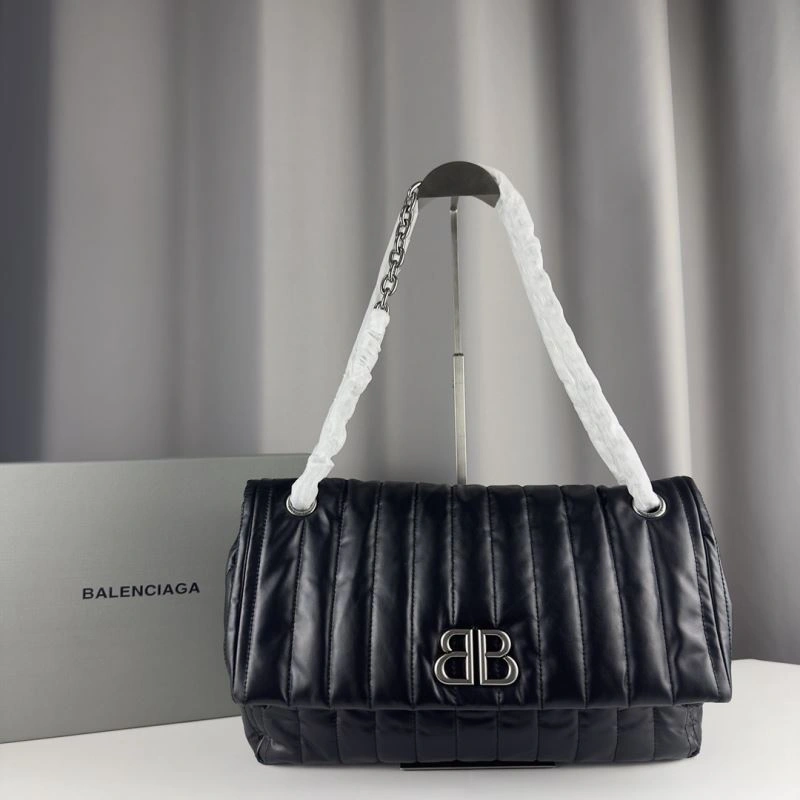 MultiPurpose Balenciaga Monaco  BB Logo Chain Bag in Soft Cracked Calfskin 75272