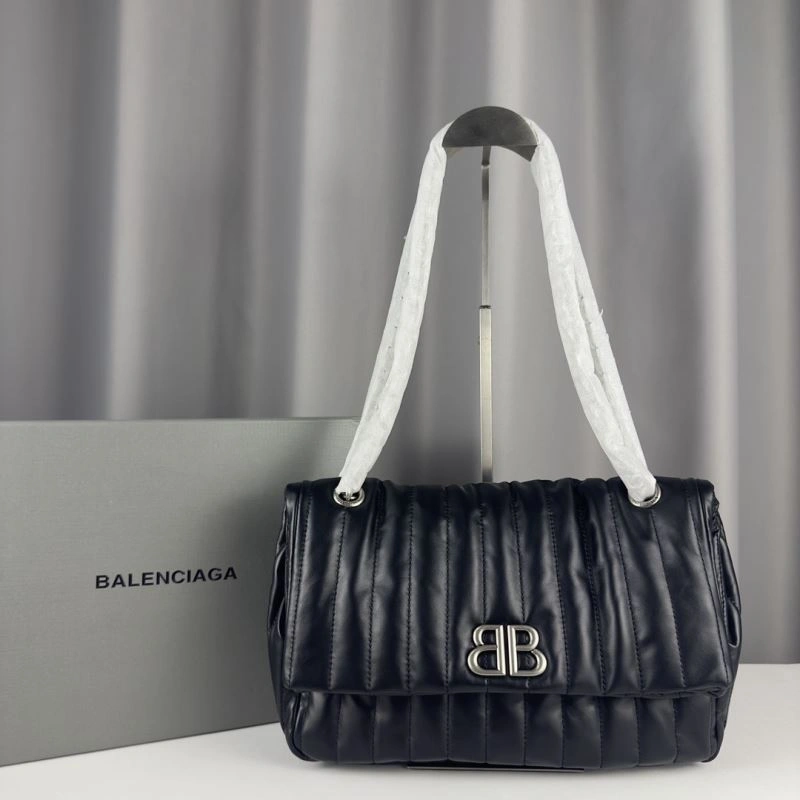 Balenciaga Monaco Luxe Lambskin Chain Bag -  Dark Style FlexibleFit 75284