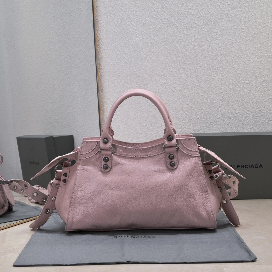 EyeCatching Balenciaga NEO CAGOLE Vintage Cracked Lambskin Handbag 60965