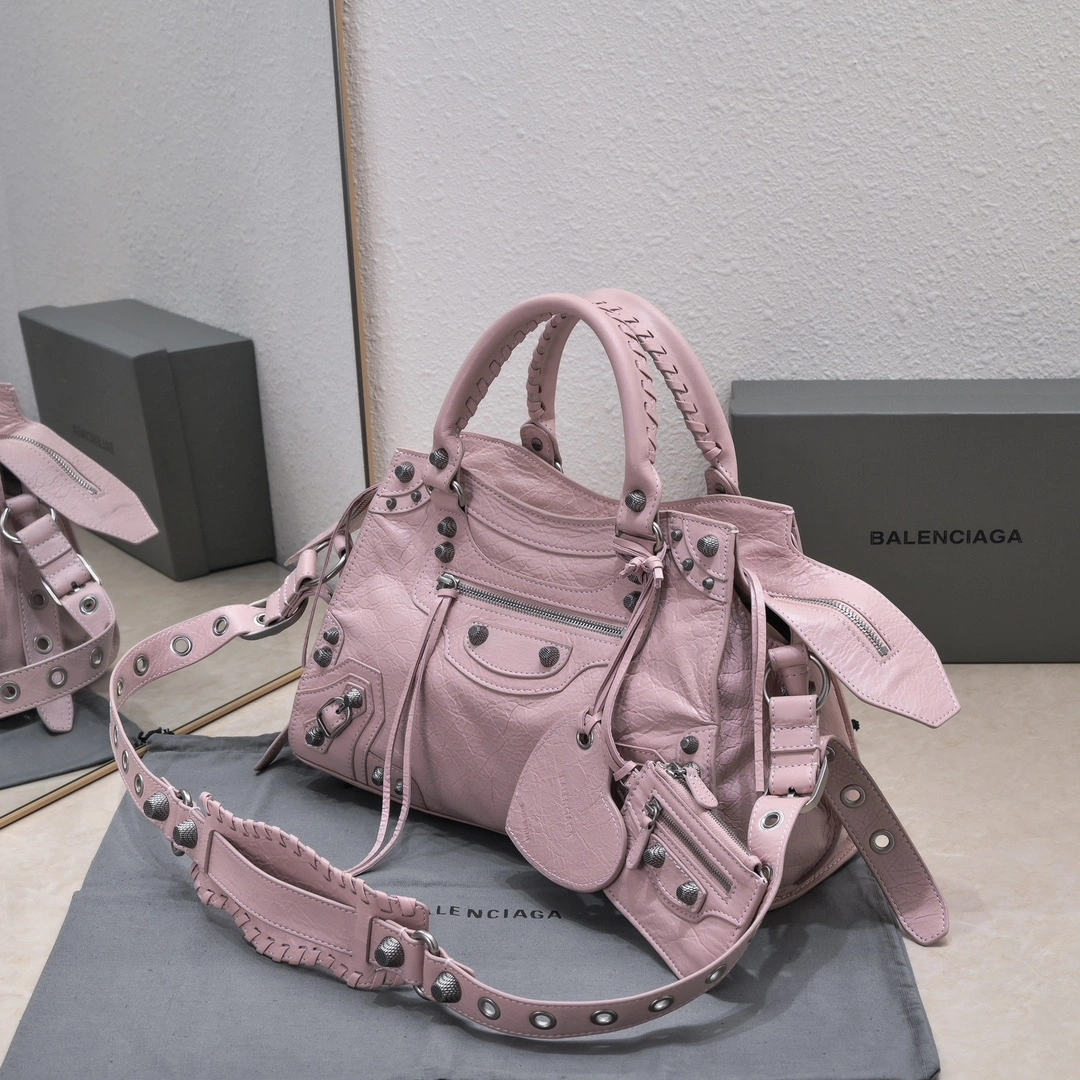 EyeCatching Balenciaga NEO CAGOLE Vintage Cracked Lambskin Handbag 60965