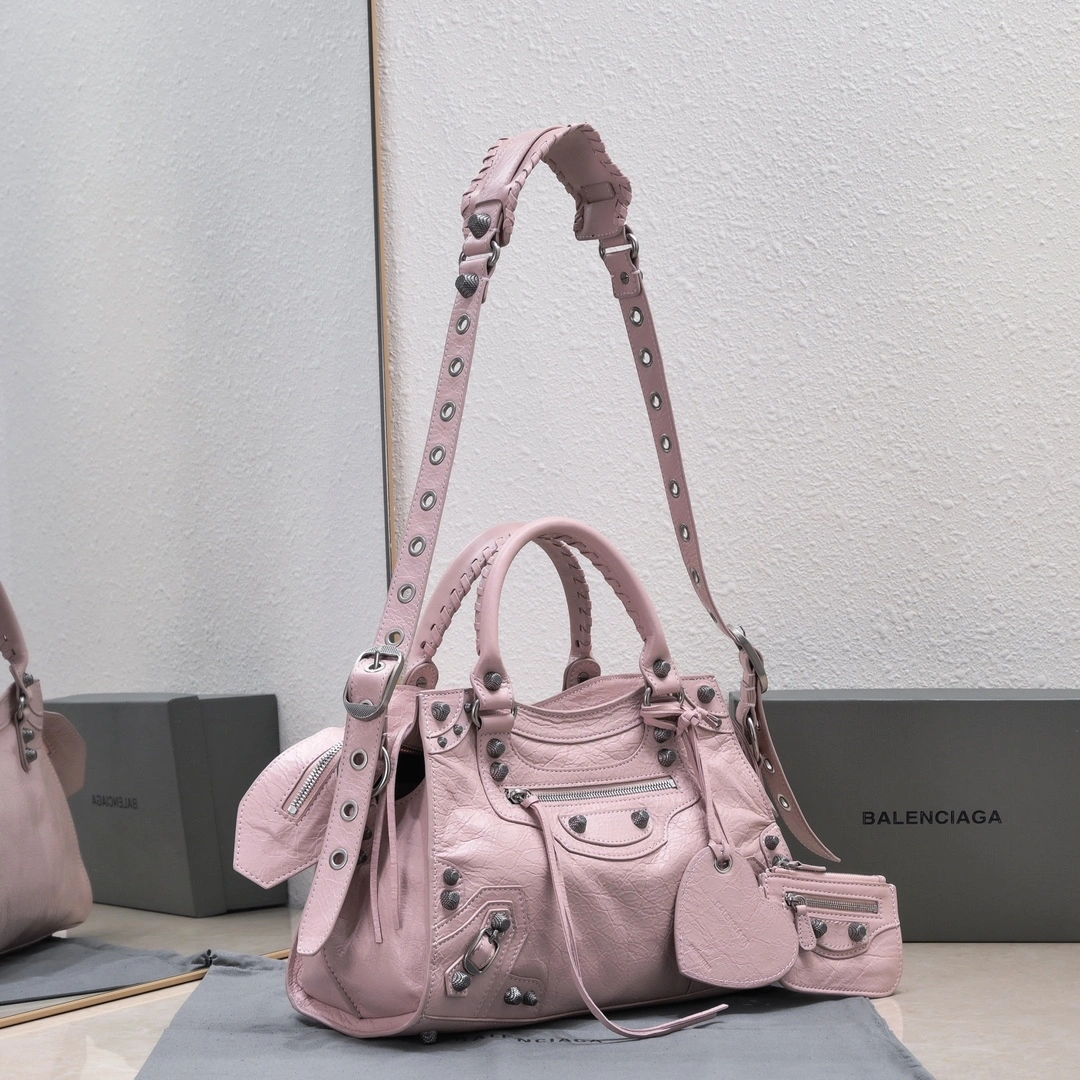 EyeCatching Balenciaga NEO CAGOLE Vintage Cracked Lambskin Handbag 60965