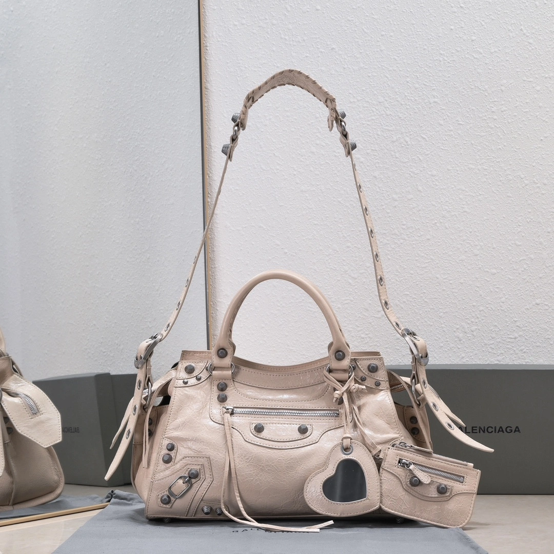 ModernLook Balenciaga NEO CAGOLE Vintage Cracked Lambskin Trapezoid Bag 61041