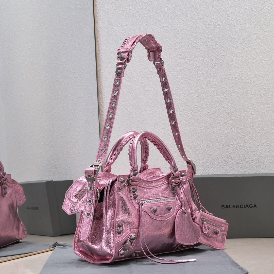 Balenciaga NEO CAGOLE Vintage Lambskin Motorcycle Bag Set Stretchable 60963