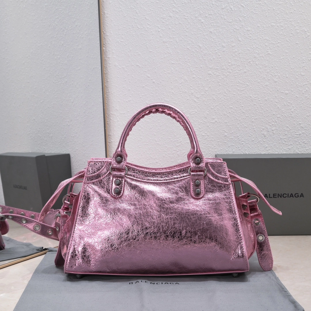 Balenciaga NEO CAGOLE Vintage Lambskin Motorcycle Bag Set Stretchable 60963