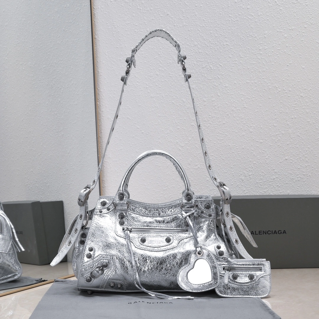 Lightweight Balenciaga NEO CAGOLE Vintage Sheepskin Trapezoid Bag with Mirror 60951