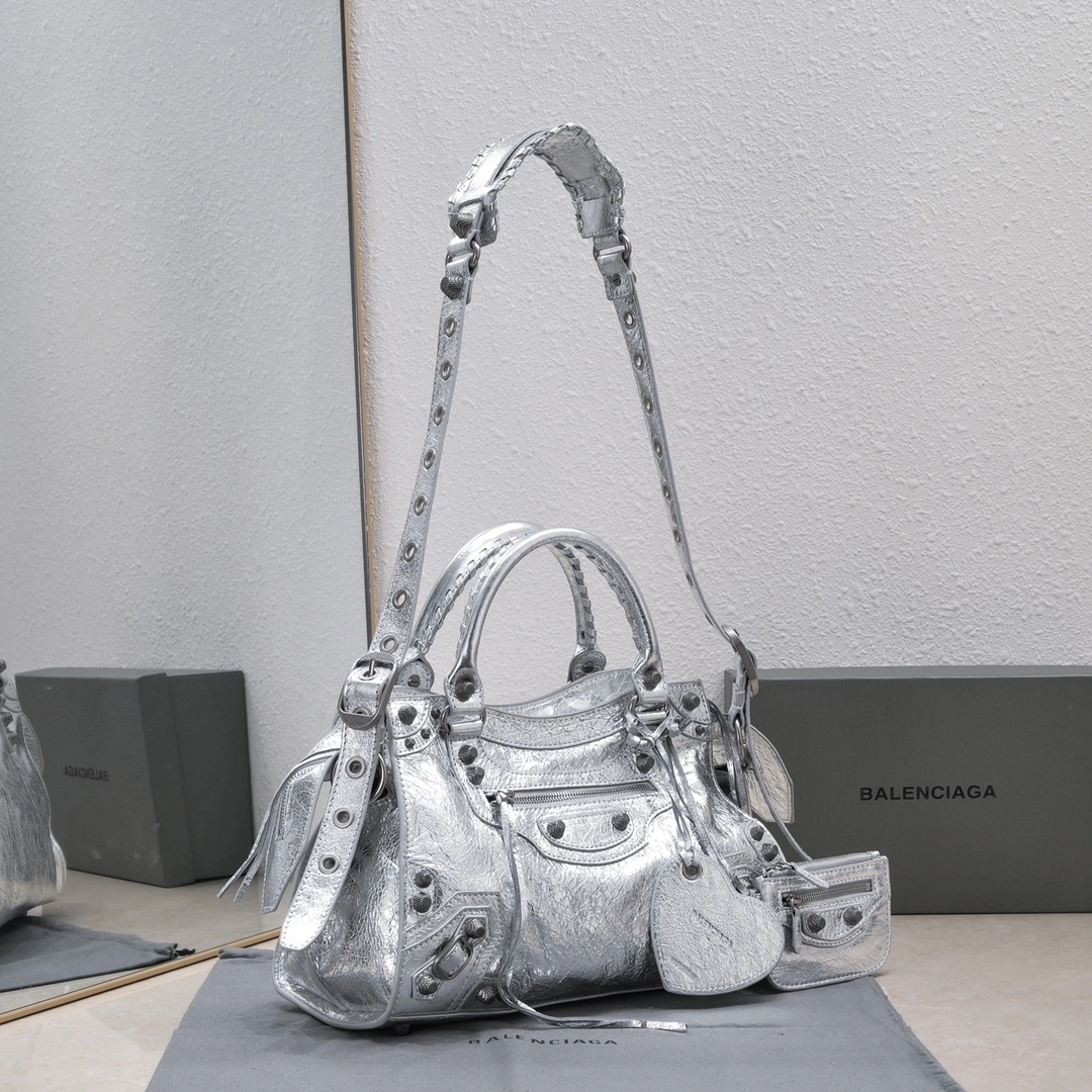 Lightweight Balenciaga NEO CAGOLE Vintage Sheepskin Trapezoid Bag with Mirror 60951