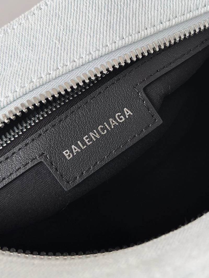 Bright Balenciaga Neo Cagole Distressed Denim Motorcycle Bag 78757