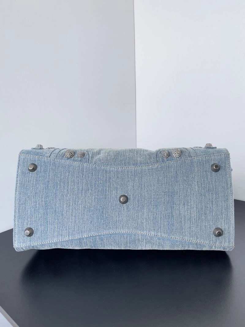 BestValue Balenciaga Neo Cagole Distressed Denim Motorcycle Bag 72668