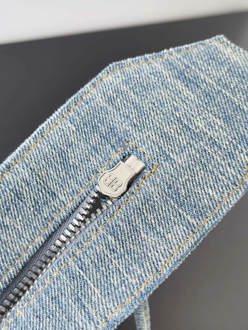 BestValue Balenciaga Neo Cagole Distressed Denim Motorcycle Bag 72668