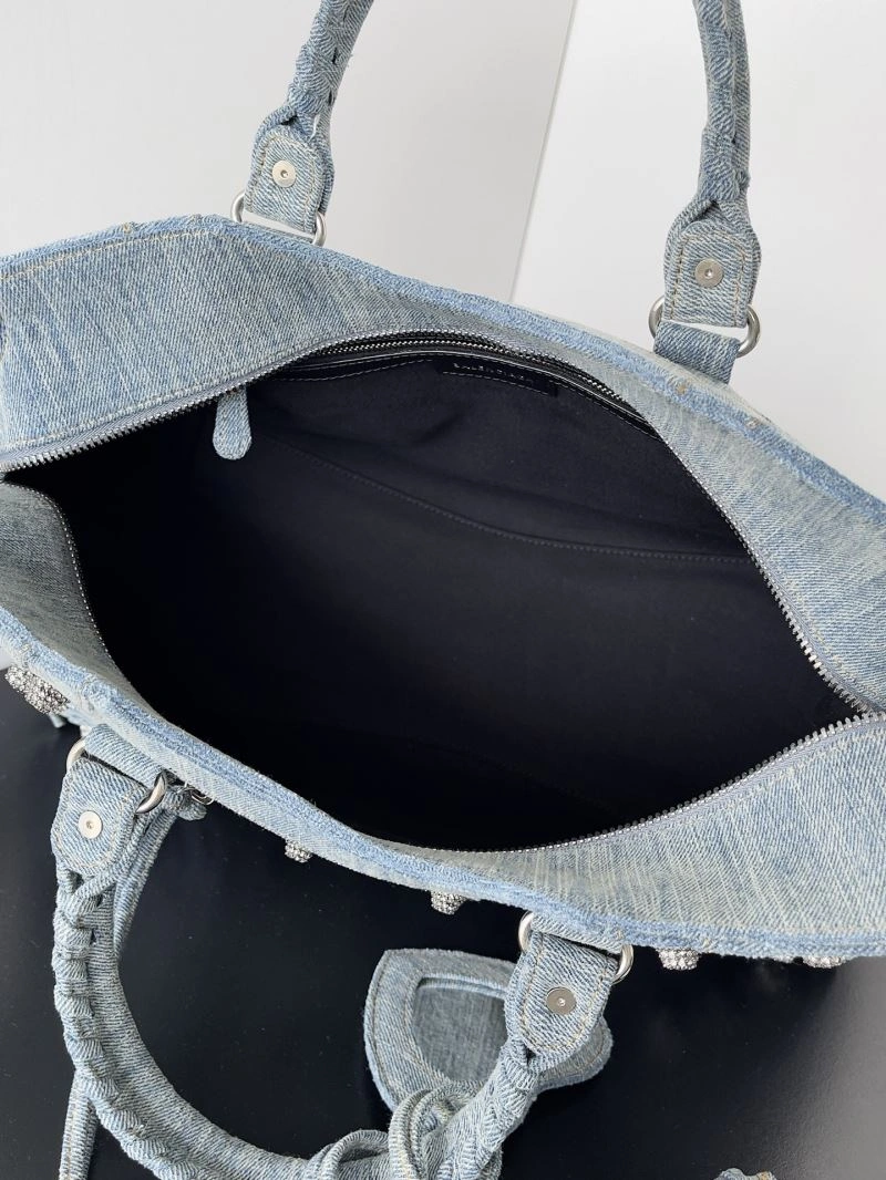 BestValue Balenciaga Neo Cagole Distressed Denim Motorcycle Bag 72668