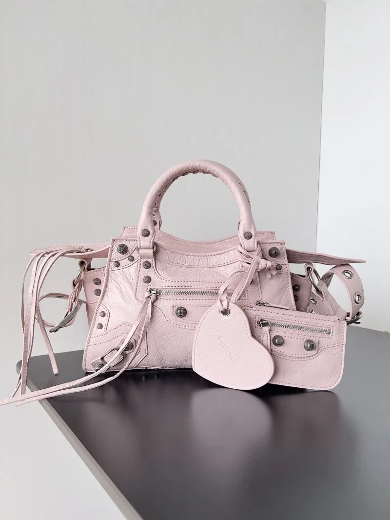 Balenciaga Neo Cagole Distressed Lambskin Motorcycle Bag Neat 37579